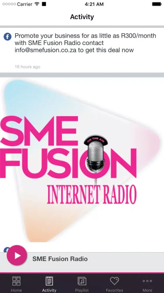 Capturas de tela do SME Fusion Radio