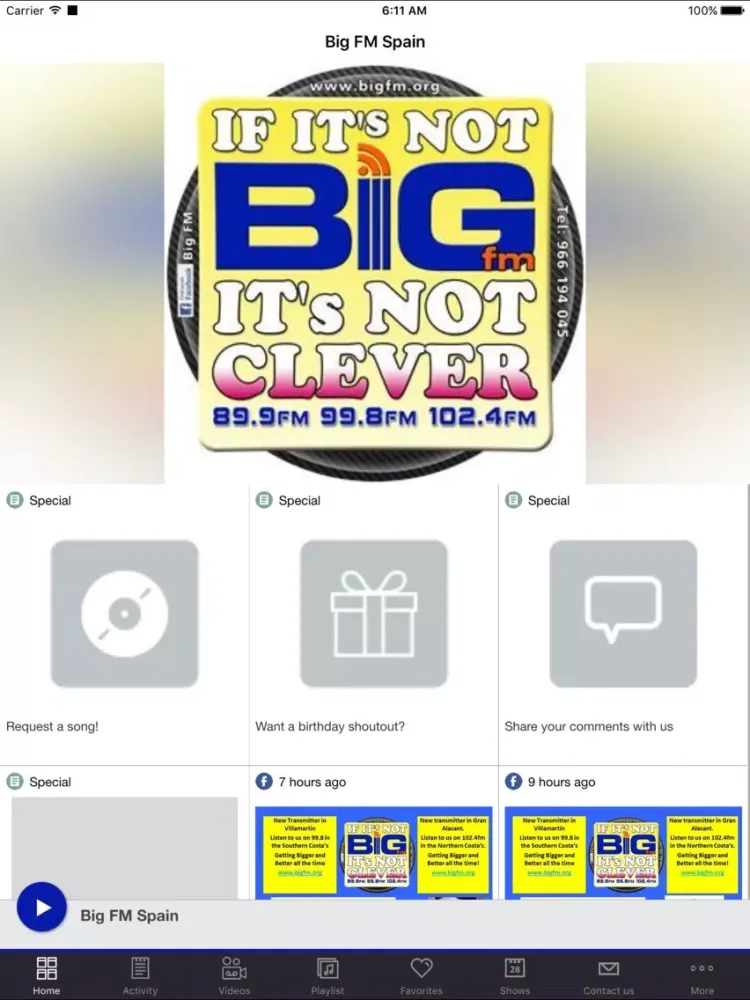 Big FM Spain iPad  স্ক্রিনশট