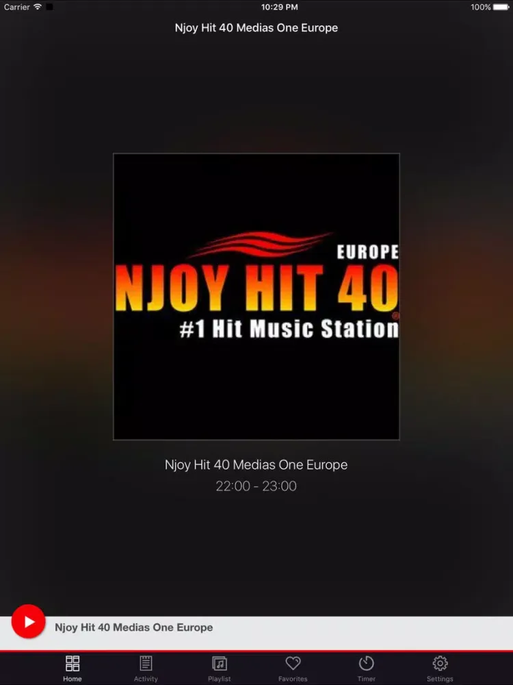 ภาพหน้าจอของ Njoy Hit 40 Medias One Europe iPad 