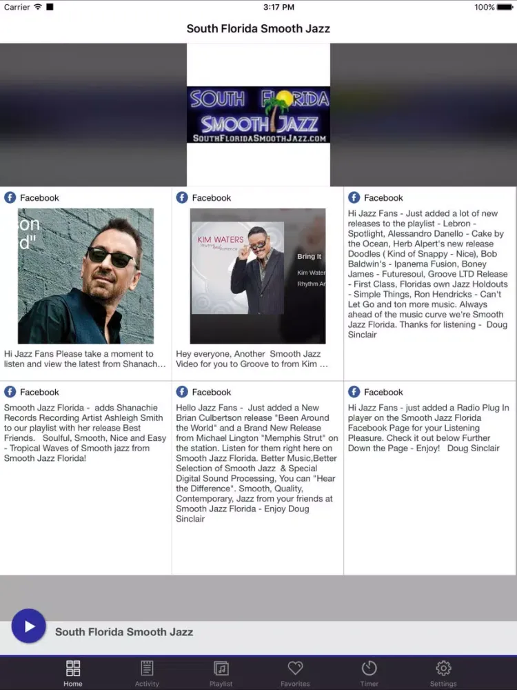 Tangkapan layar South Florida Smooth Jazz iPad 