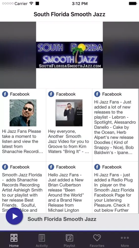 Tangkapan layar South Florida Smooth Jazz