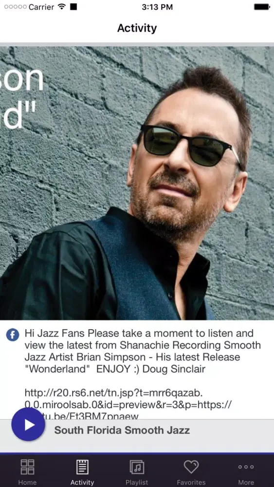 Tangkapan layar South Florida Smooth Jazz