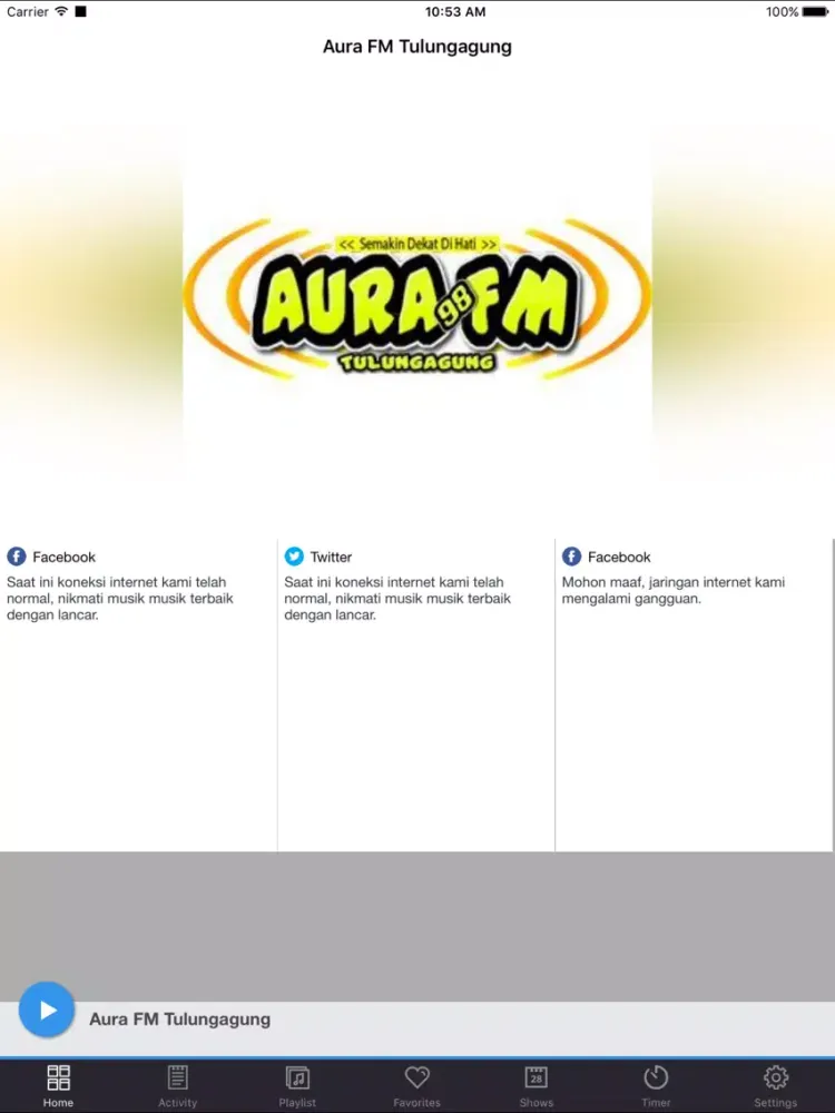 Aura FM Tulungagung iPad  Screenshots