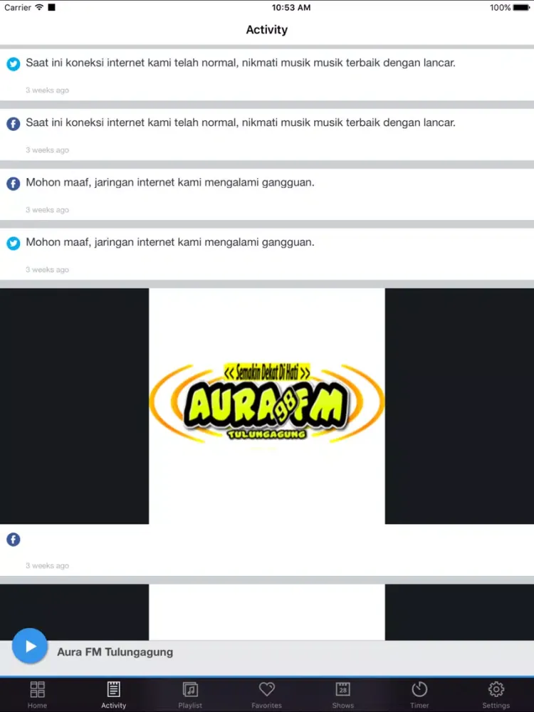 Aura FM Tulungagung iPad  Screenshots