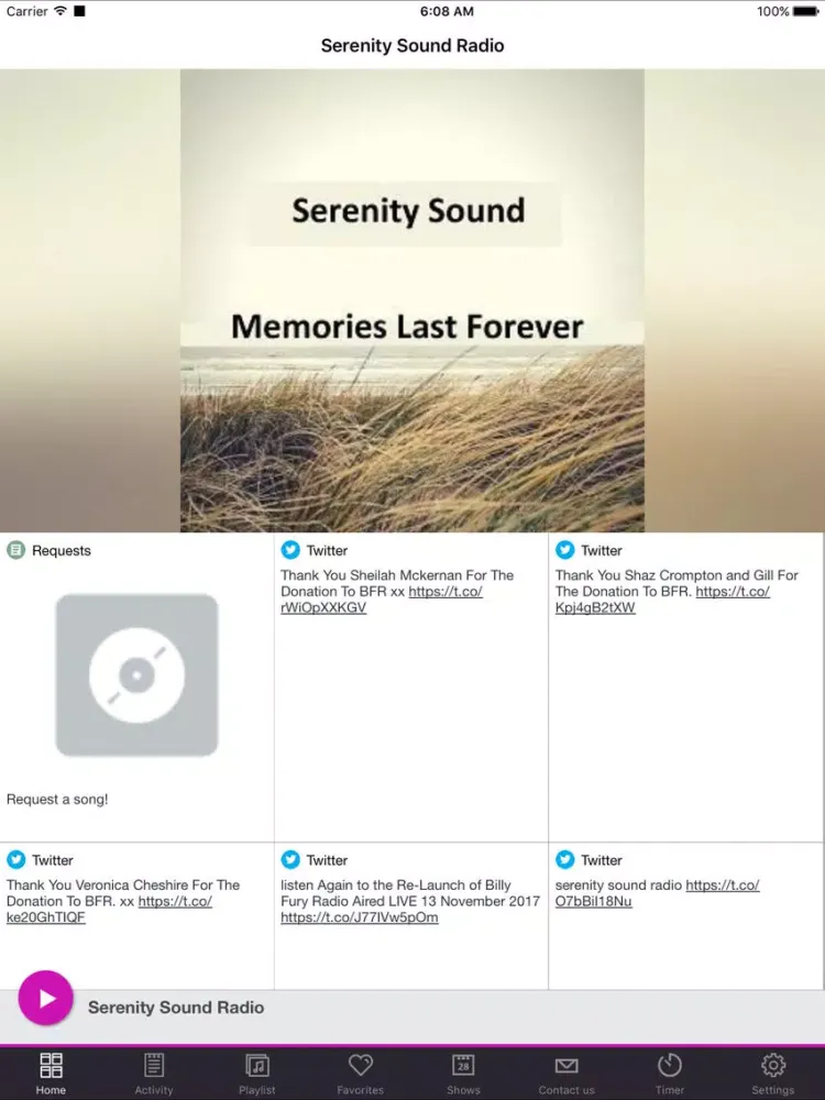 Serenity Sound Radio iPad  Screenshots