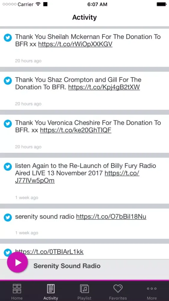 Serenity Sound Radio Screenshots
