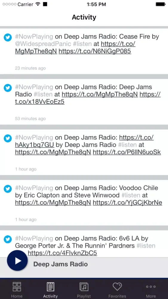 Capturas de tela do Deep Jams Radio