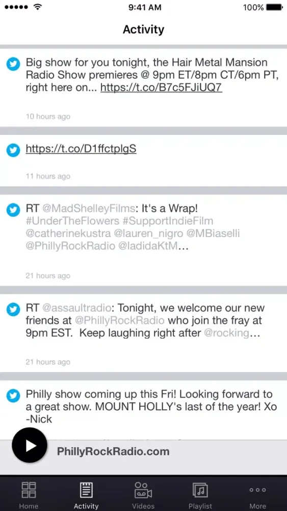 Capturas de tela do Philly Rock Radio