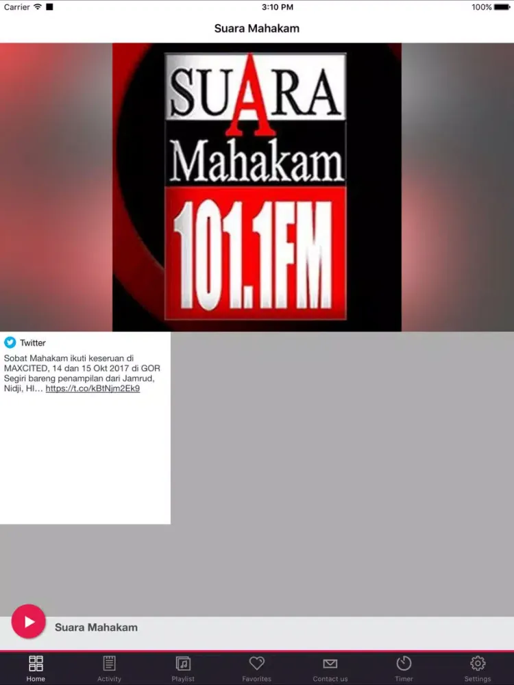 Tangkapan layar Suara Mahakam iPad 
