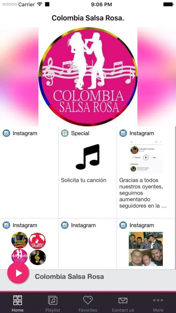 Tangkapan skrin Colombia Salsa Rosa.