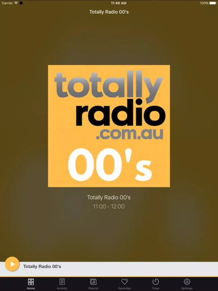 Tangkapan layar Totally Radio 00's iPad 