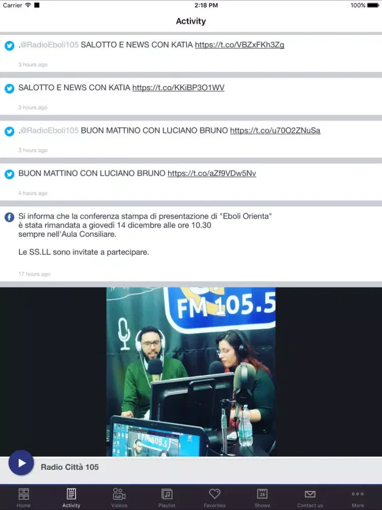 ภาพหน้าจอของ Radio Città 105 iPad 