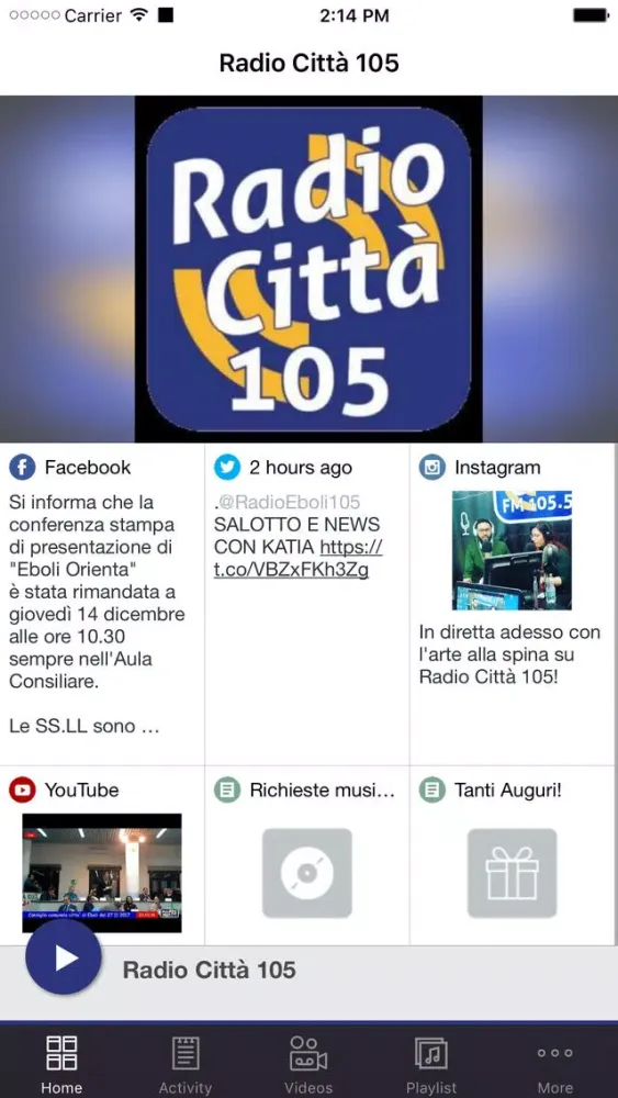 ภาพหน้าจอของ Radio Città 105
