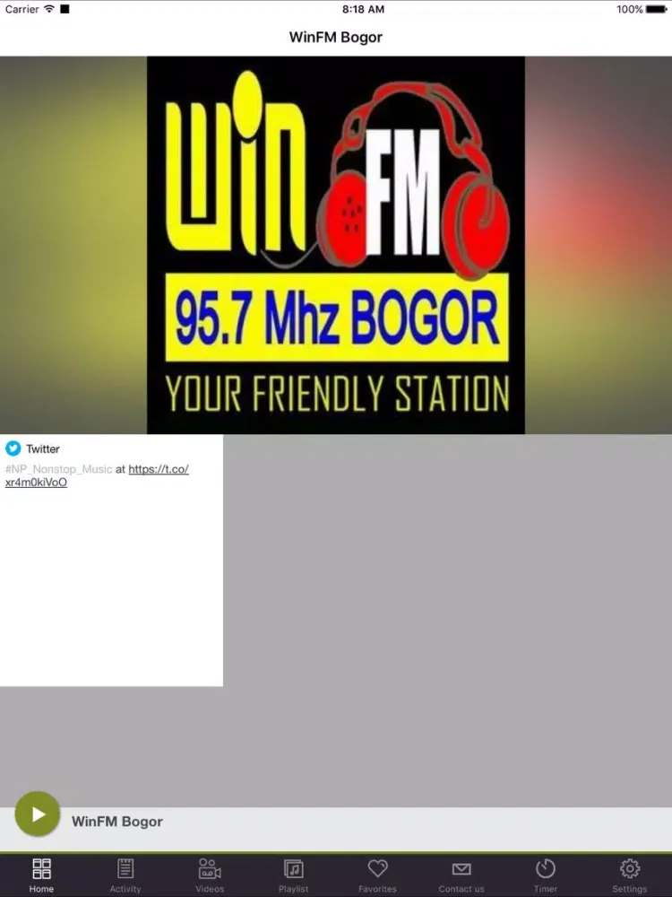 WinFM Bogor iPad  Ekran Görüntüleri