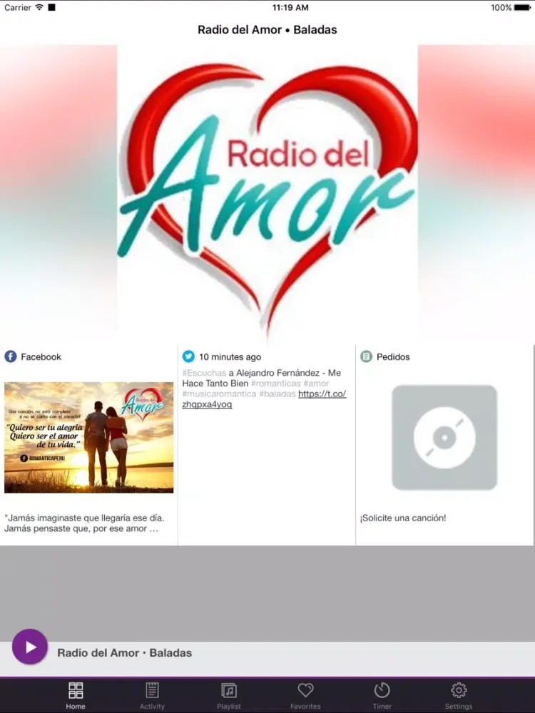 Captures d'écran de Radio del Amor • Baladas iPad 