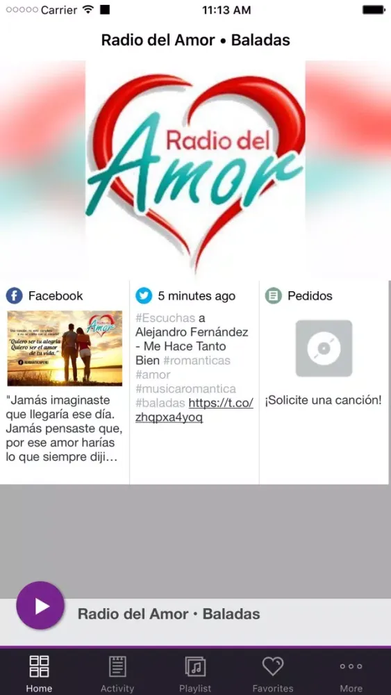 Captures d'écran de Radio del Amor • Baladas