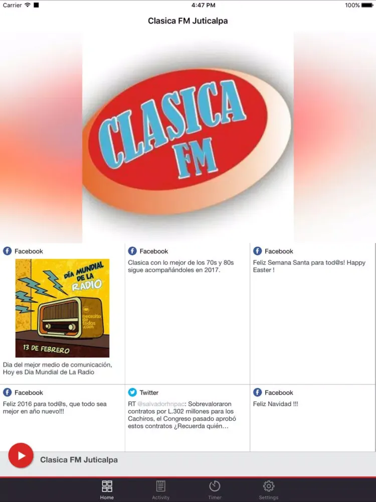 Zrzuty ekranu Clasica FM Juticalpa iPad 