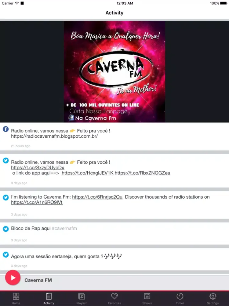 Caverna FM iPad  স্ক্রিনশট