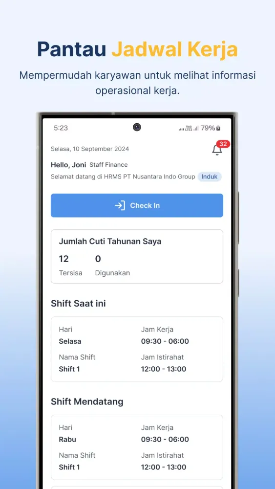 Portal Kerja HRMS 스크린샷