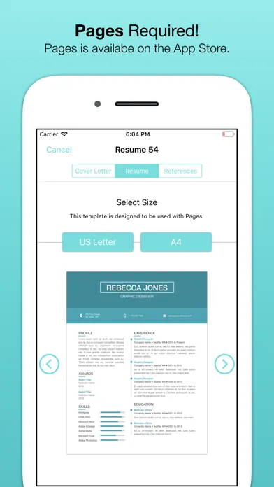 Tangkapan skrin Resume Templates (for Pages)