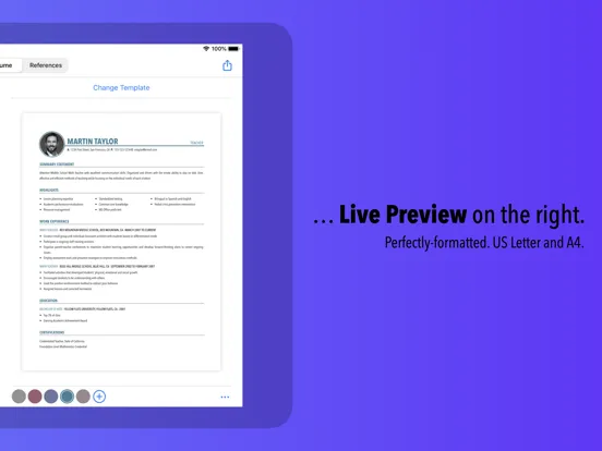 صور Resume Builder by Nobody iPad 