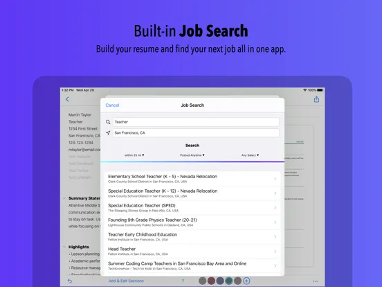 صور Resume Builder by Nobody iPad 