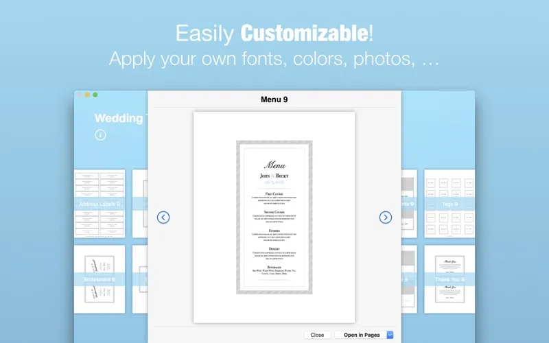 Tangkapan layar Wedding Templates (by Nobody)