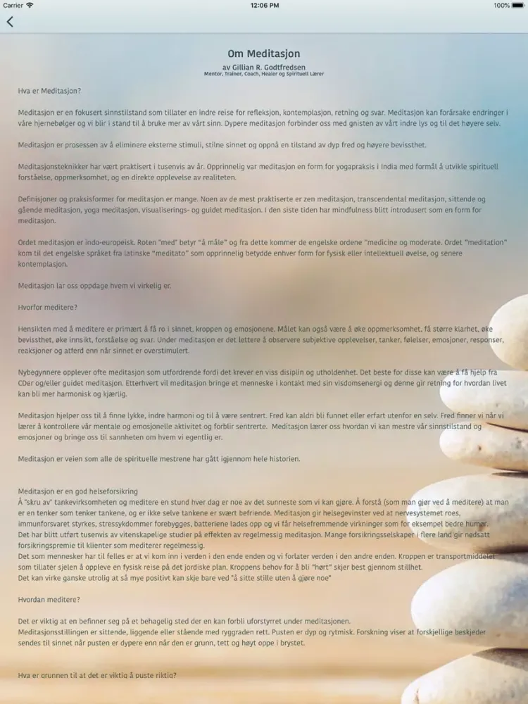 Captures d'écran de Meditasjon for alle iPad 