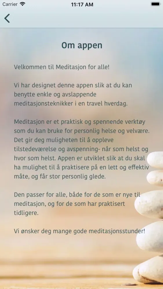 Captures d'écran de Meditasjon for alle