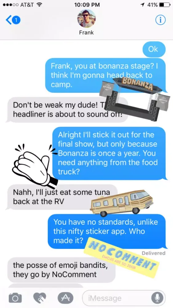 Capturas de pantalla de The Official Bonanza Campout Sticker App