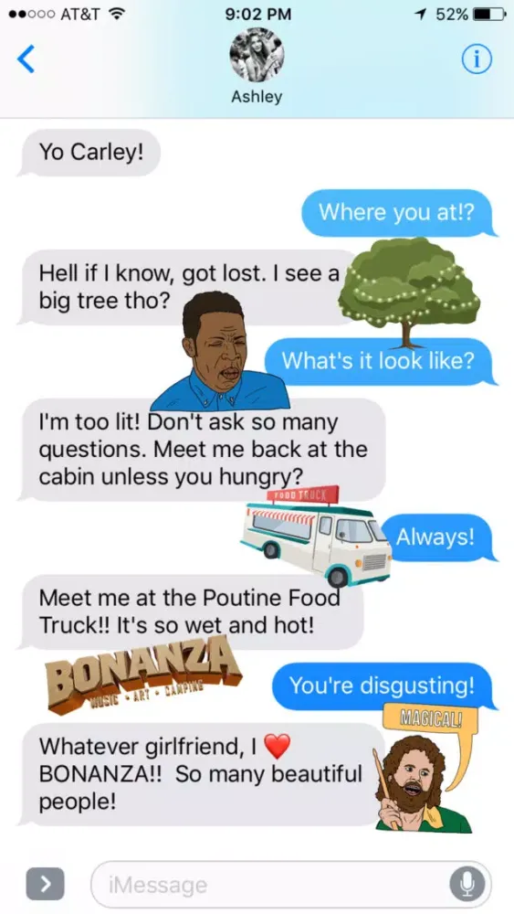 Capturas de pantalla de The Official Bonanza Campout Sticker App