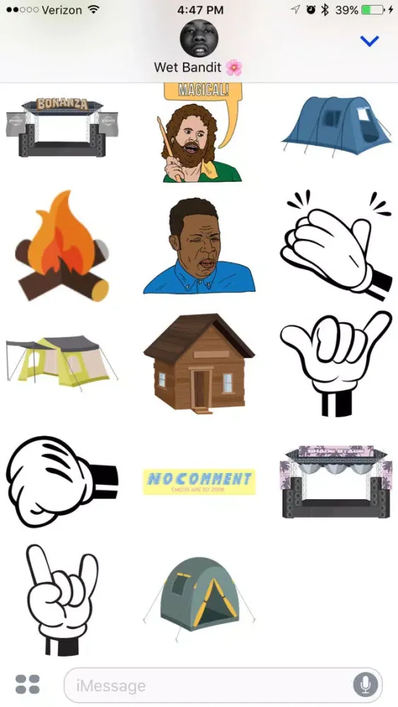 Capturas de pantalla de The Official Bonanza Campout Sticker App