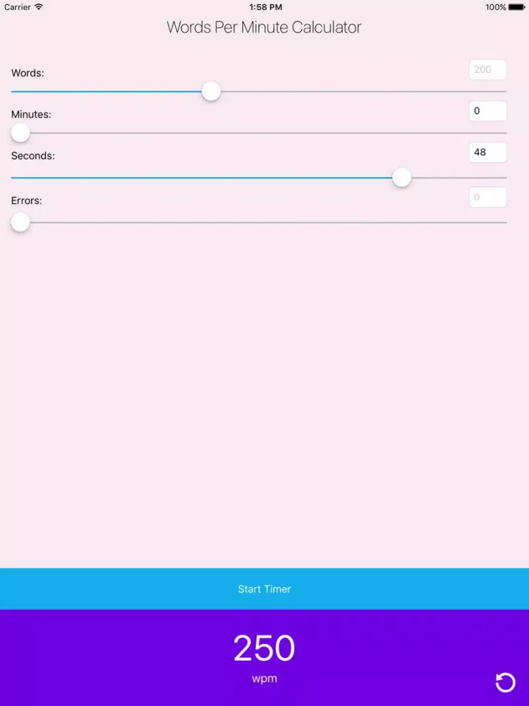 Capturas de tela do Words Per Minute Calculator iPad 