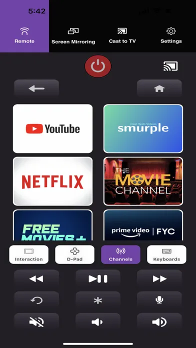 Tangkapan layar Roku Remote & Cast