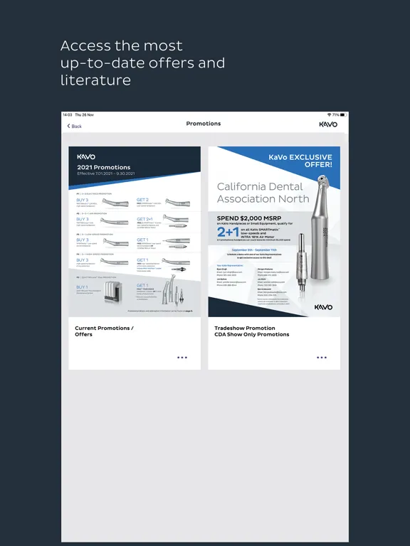 KaVo Dental Hub iPad  Screenshots
