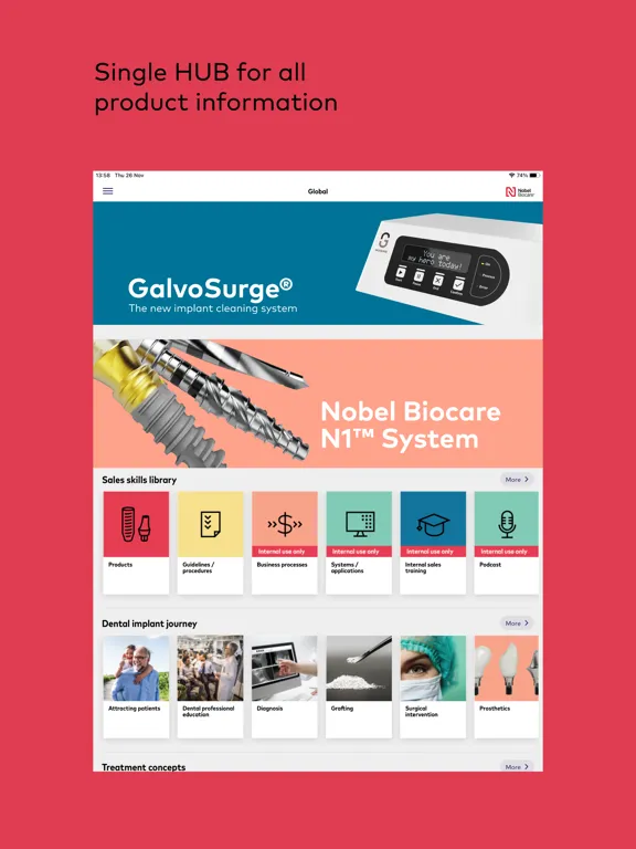 Nobel Biocare Hub iPad  स्क्रीनशॉट