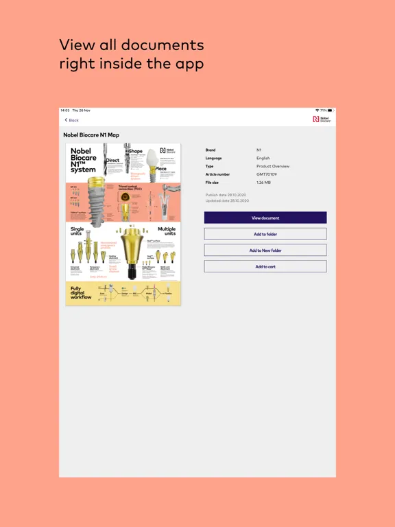 Nobel Biocare Hub iPad  स्क्रीनशॉट