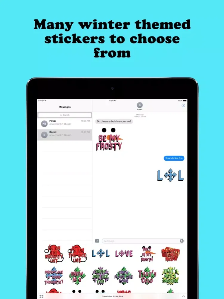 Ảnh chụp màn hình của SweetFlakes Sticker Pack iPad 