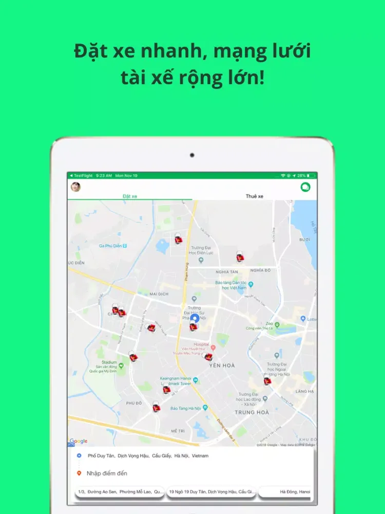 Zrzuty ekranu VietGo - Đặt xe car bike taxi iPad 
