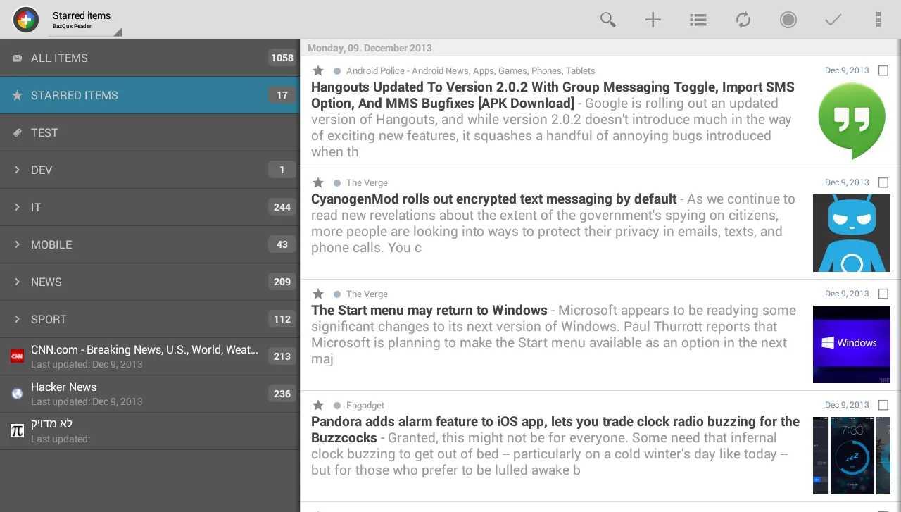 Скриншоты Tiny Tiny Rss | News+