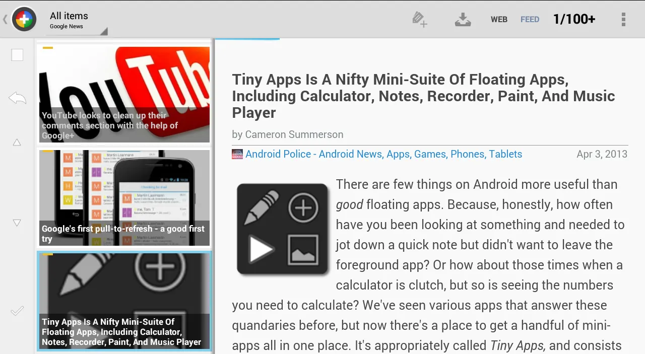 Скриншоты Tiny Tiny Rss | News+