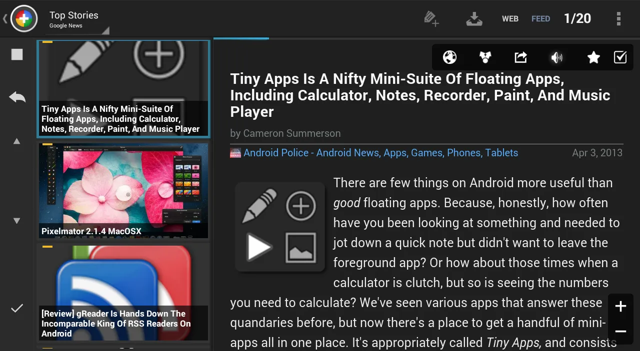 Скриншоты Tiny Tiny Rss | News+