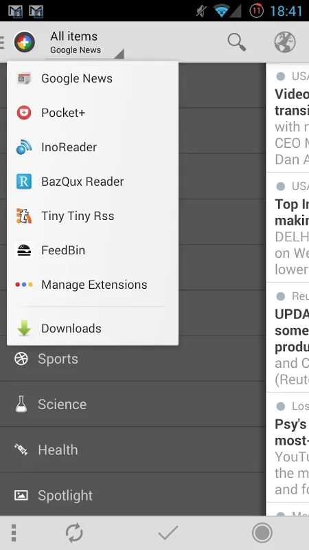 Скриншоты Tiny Tiny Rss | News+