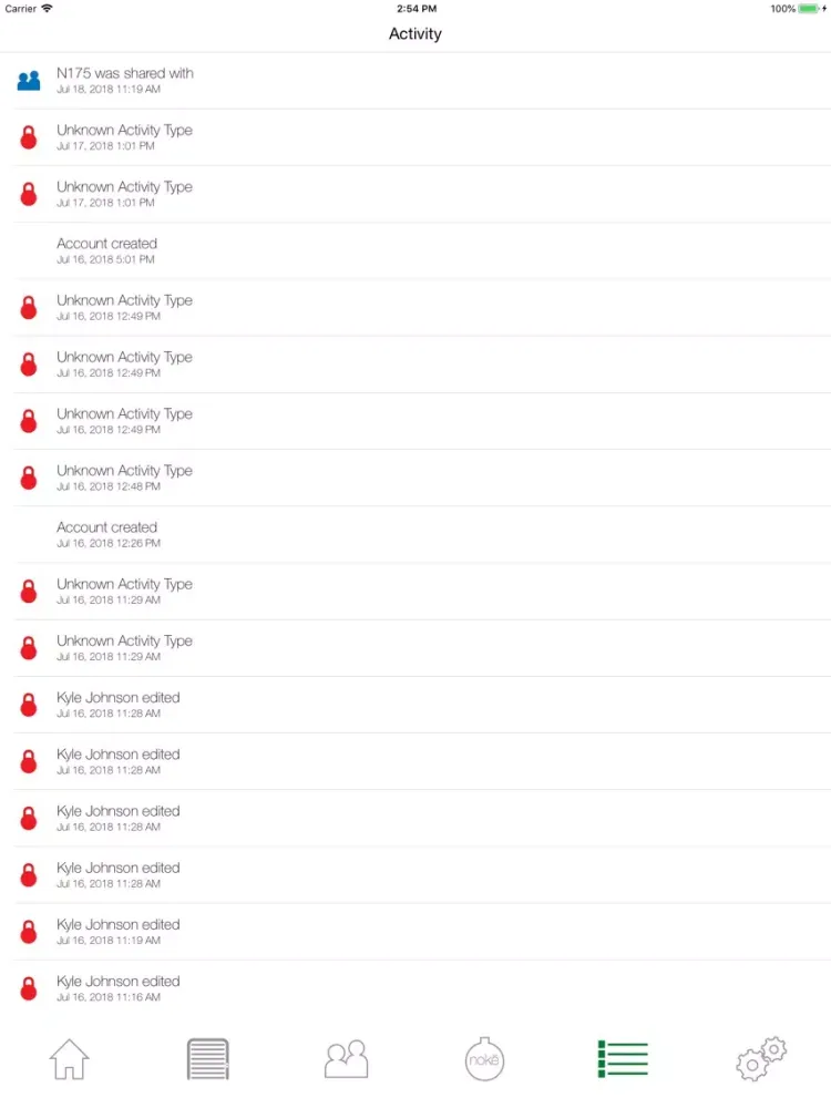 Capturas de tela do LockTite Access by Nokē iPad 