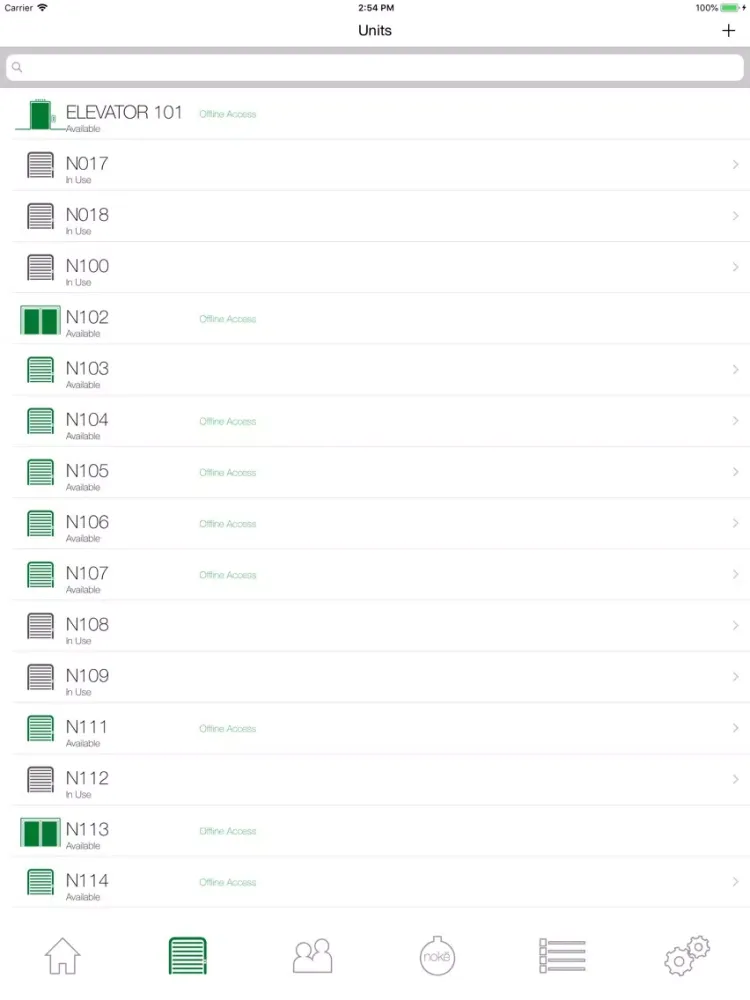 Capturas de tela do LockTite Access by Nokē iPad 