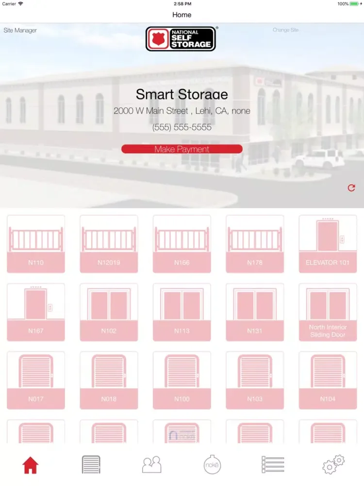 ภาพหน้าจอของ National Self Storage by Nokē iPad 