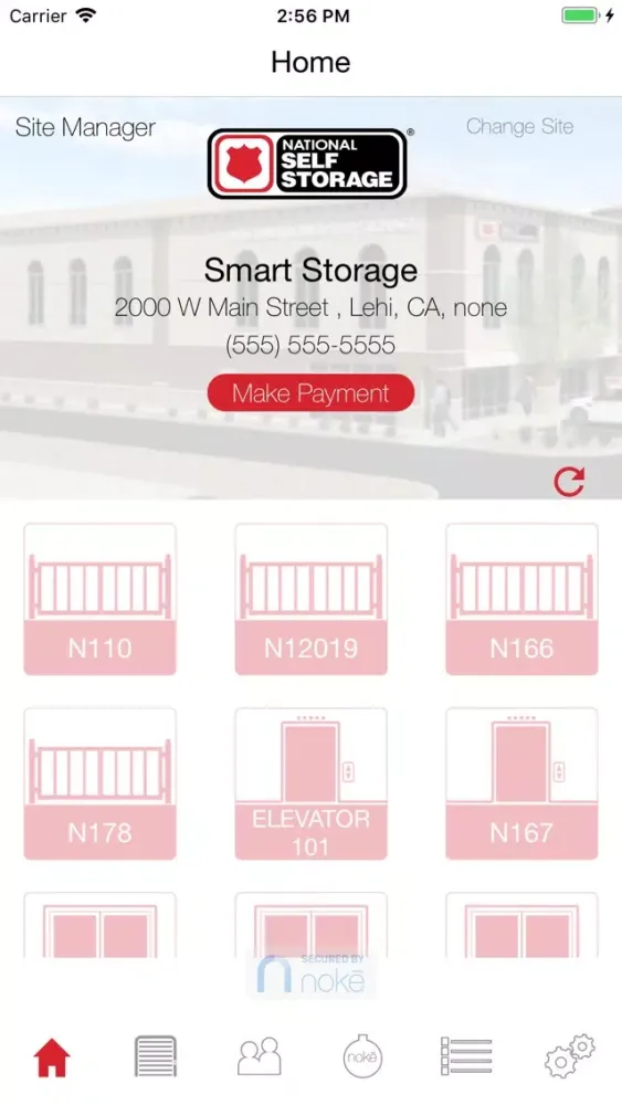 ภาพหน้าจอของ National Self Storage by Nokē