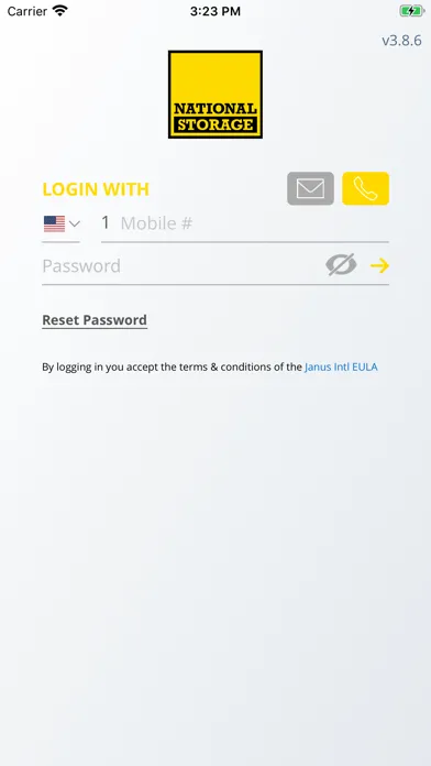 Capturas de tela do National Storage Smart Entry