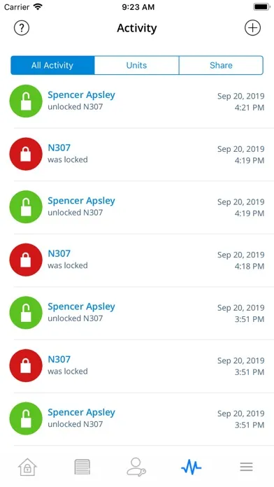 Capturas de tela do National Storage Smart Entry
