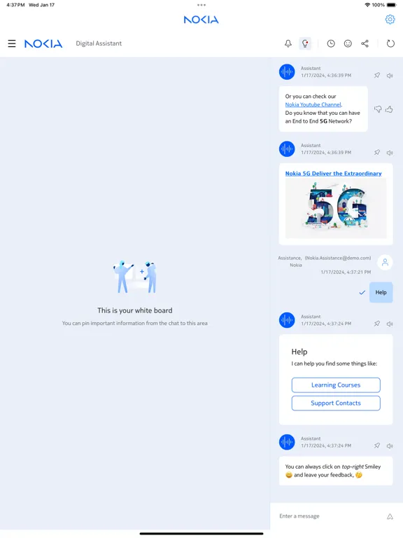 Nokia AI Digital Assistant iPad 스크린샷